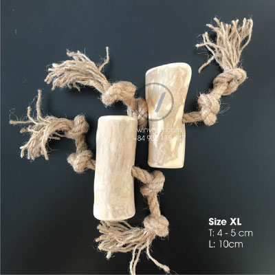Pet Toy Supplies Natural Real Wood Chew Made Of Coffee Wood With Coconut Fiber Rope Best Choice For